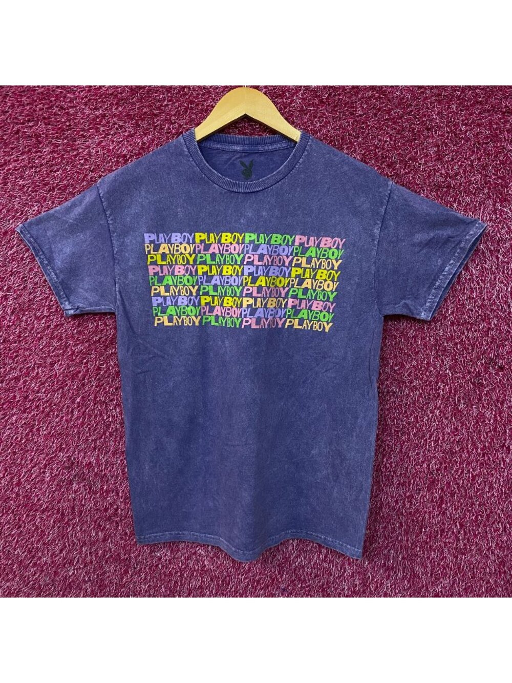 Playboy Multicolor Stacked Logo Graphic T-Shirt Medium